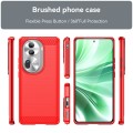 For OPPO Reno11 Pro Global Carbon Fiber Brushed Texture TPU Phone Case(Red)