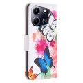 For Infinix Note 30i Colored Drawing Pattern Leather Phone Case(Butterflies)