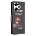 For Infinix Hot 30 Colored Drawing Pattern Leather Phone Case(Bear)