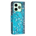 For Infinix Hot 40i Colored Drawing Pattern Leather Phone Case(Plum Blossom)