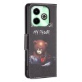 For Infinix Hot 40i Colored Drawing Pattern Leather Phone Case(Bear)