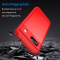 For Google Pixel 8a Carbon Fiber Brushed Texture TPU Phone Case(Red)