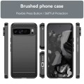 For Google Pixel 9 Pro 5G Carbon Fiber Brushed Texture TPU Phone Case(Black)
