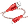 Borofone BX96 USB to Micro USB Silicone Charging Data Cable, Length: 1m(Red)