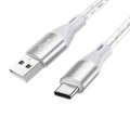 Borofone BX96 USB to USB-C / Type-C Silicone Charging Data Cable, Length: 1m(Grey)