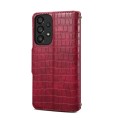 For Samsung Galaxy A32 Denior Crocodile Texture Oil Edge Leather Phone Case(Rose Red)