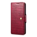 For Samsung Galaxy A52 Denior Crocodile Texture Oil Edge Leather Phone Case(Rose Red)