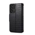 For Samsung Galaxy A52 Denior Crocodile Texture Oil Edge Leather Phone Case(Black)