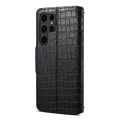 For Samsung Galaxy S23 Ultra 5G Denior Crocodile Texture Oil Edge Leather Phone Case(Black)