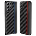 For Samsung Galaxy S24+ 5G Ultra-thin Carbon Fiber Texture Splicing Phone Case(Blue)