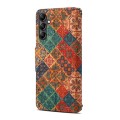For Samsung Galaxy S23 FE Denior Flower Language Series Cork Fabric Oil Edge Leather Phone Case(Wint