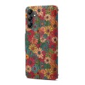 For Samsung Galaxy S24 5G Denior Flower Language Series Cork Fabric Oil Edge Leather Phone Case(Spri