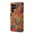 For Samsung Galaxy S24 Ultra 5G Denior Flower Language Series Cork Fabric Oil Edge Leather Phone Cas