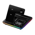 A93 15W 5 in 1 Multifunctional Foldable Wireless Charger Desktop Phone Stand(Colorful Black)