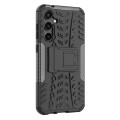 For Samsung Galaxy S23 FE 5G Tire Texture TPU + PC Phone Case with Holder(Black)