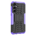 For Samsung Galaxy S23 FE 5G Tire Texture TPU + PC Phone Case with Holder(Purple)