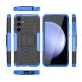 For Samsung Galaxy S23 FE 5G Tire Texture TPU + PC Phone Case with Holder(Blue)