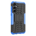 For Samsung Galaxy S23 FE 5G Tire Texture TPU + PC Phone Case with Holder(Blue)