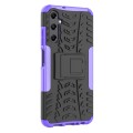 For Samsung Galaxy A05s Tire Texture TPU + PC Phone Case with Holder(Purple)