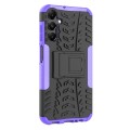 For Samsung Galaxy A15 Tire Texture TPU + PC Phone Case with Holder(Purple)