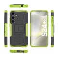 For Samsung Galaxy S24+ Tire Texture TPU + PC Phone Case with Holder(Green)