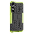 For Samsung Galaxy S24+ Tire Texture TPU + PC Phone Case with Holder(Green)