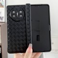 For Huawei Mate X5 Three-piece Set Woven Texture Folding PU Phone Case(Black)