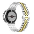 For Google Pixel Watch 2 / Pixel Watch Seven Beads Stainless Steel Metal Watch Band(Silver Gold)