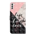 For Samsung Galaxy S24 5G Oil Embossed 3D Drawing Leather Phone Case(Stitching Marble)