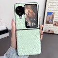 For OPPO Find N3 Flip Woven Texture Folding PU Phone Case(Green)
