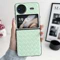 For vivo X Flip Woven Texture Folding PU Phone Case(Green)