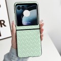 For Motorola Razr 40 Ultra Woven Texture Folding PU Phone Case(Green)
