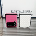 For Samsung Galaxy Z Flip4 Woven Texture Folding PU Phone Case(Pink)