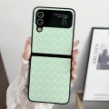 For Samsung Galaxy Z Flip4 Woven Texture Folding PU Phone Case(Green)