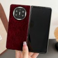 For Huawei Mate X5 Hinge Plush PC Phone Case(Wine Red)