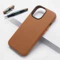 For iPhone 15 Pro Max Lamb Grain PU Back Cover Phone Case(Brown)