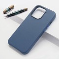 For iPhone 15 Pro Lamb Grain PU Back Cover Phone Case(Navy Blue)