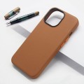 For iPhone 15 Pro Lamb Grain PU Back Cover Phone Case(Brown)