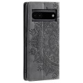 For Google Pixel 6a Totem Embossed Magnetic Leather Phone Case(Grey)