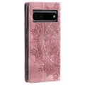 For Google Pixel 6a Totem Embossed Magnetic Leather Phone Case(Rose Gold)