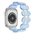 For Apple Watch SE 2023 44mm Stretch Resin Watch Band(Transparent Blue)