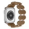 For Apple Watch Series 7 45mm Stretch Resin Watch Band(Cold Brown)