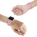 For Apple Watch Series 7 45mm Stretch Resin Watch Band(Transparent Pink)