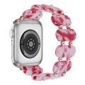 For Apple Watch SE 44mm Stretch Resin Watch Band(Peach Red)