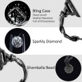 For Apple Watch Series 2 38mm Twist Bracelet Diamond Metal Watch Band(Black)