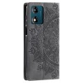 For Motorola Moto E13 Totem Embossed Magnetic Leather Phone Case(Grey)