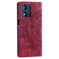 For Motorola Moto E13 Totem Embossed Magnetic Leather Phone Case(Red)