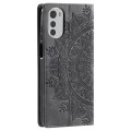 For Motorola Moto E32 Totem Embossed Magnetic Leather Phone Case(Grey)