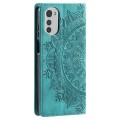 For Motorola Moto E32 Totem Embossed Magnetic Leather Phone Case(Green)