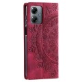For Motorola Moto G14 Totem Embossed Magnetic Leather Phone Case(Red)